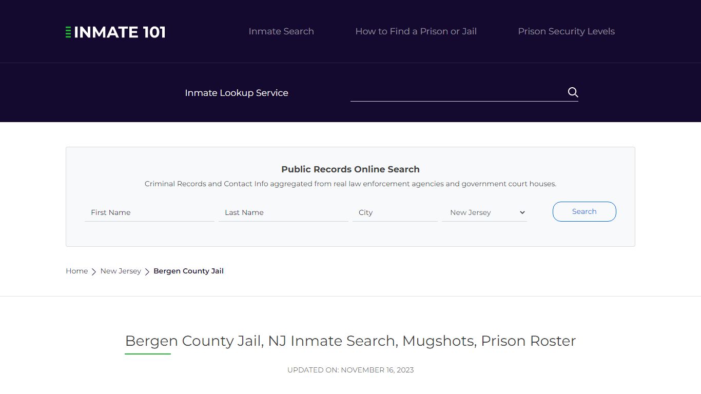 Bergen County Jail, NJ Inmate Search, Mugshots, Prison Roster